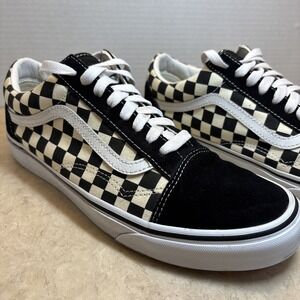 Vans Ward Checkered Black/White Lace Up Skate Shoes 9.5 Men 11 Women